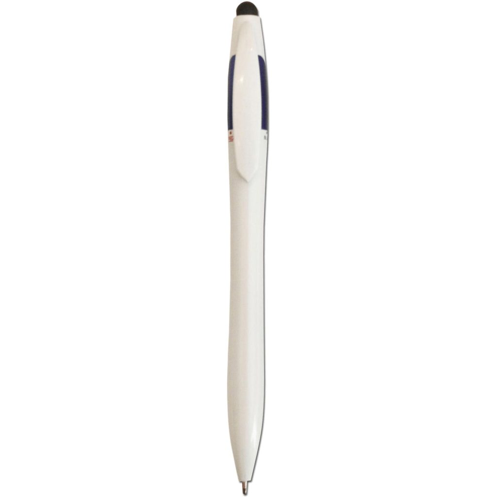 Custom 3-Color Twist Ballpoint Pens with Stylus - Promotional Pens Singapore - Gifts VV Available in 3 exciting item colors 客製 - Promotional Pens Singapore - Gifts VV White / Blue 3-Color Twist Ballpoint Pen with Stylus