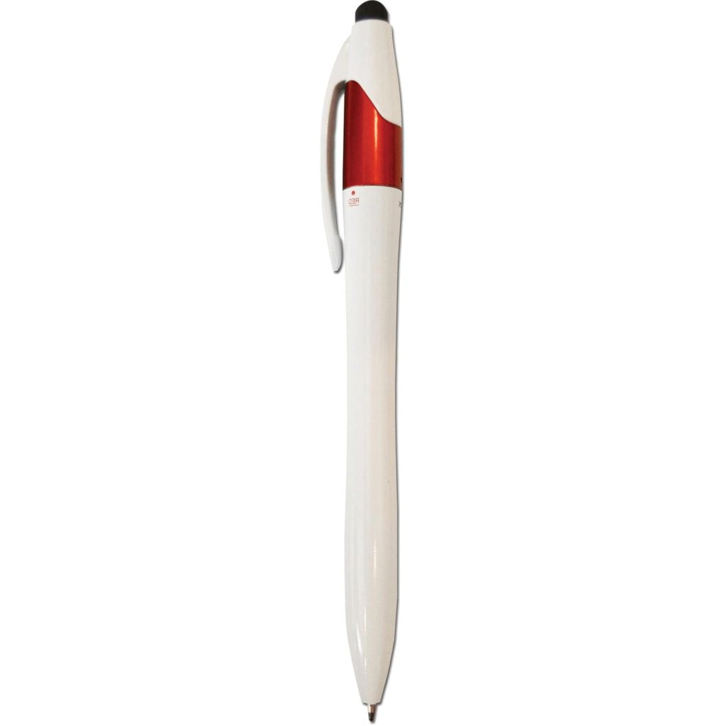 Custom 3-Color Twist Ballpoint Pens with Stylus - Promotional Pens Singapore - Gifts VV Available in 3 exciting item colors 客製 - Promotional Pens Singapore - Gifts VV White / Red 3-Color Twist Ballpoint Pen with Stylus