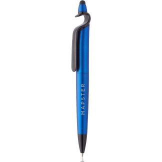 Blue 3-in-1 Pen with Stylus and Cell Stand