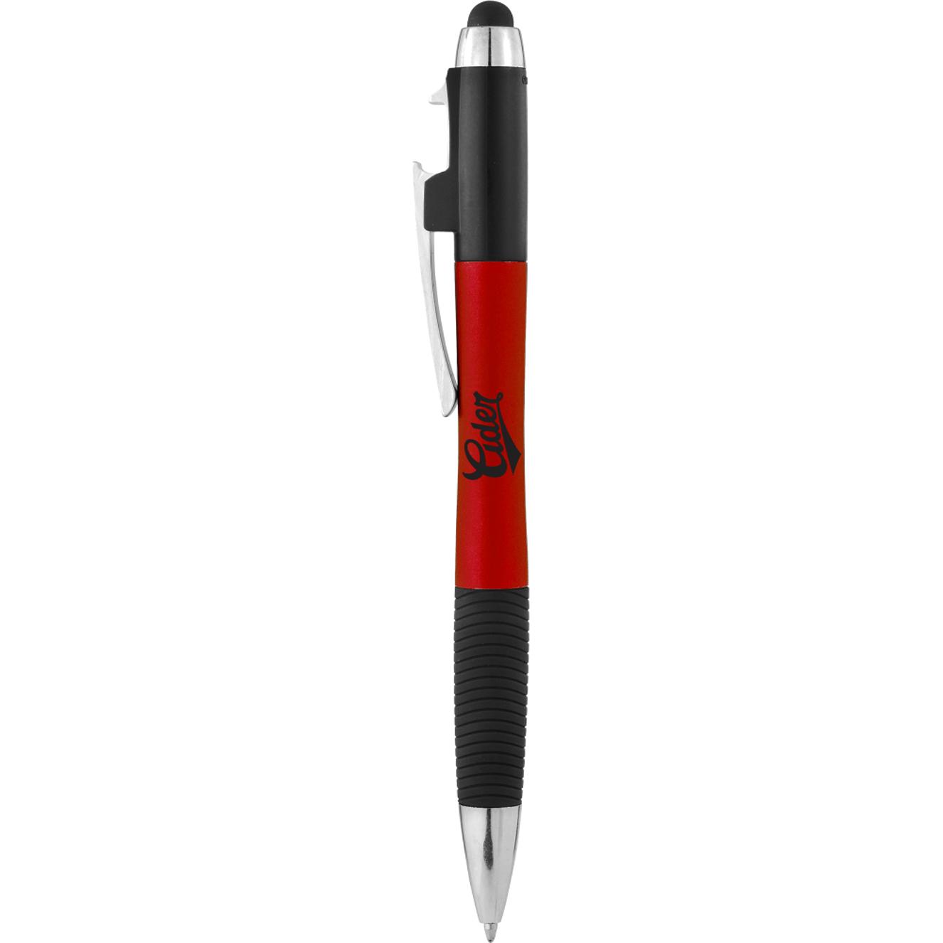 Printed 4-in-1 Bottle Opener Tool Stylus Pens - Promotional Pens Singapore - Gifts VV Your design screen printed 客製 - Promotional Pens Singapore - Gifts VV Red / Black 4-in-1 Bottle Opener Tool Stylus Pen
