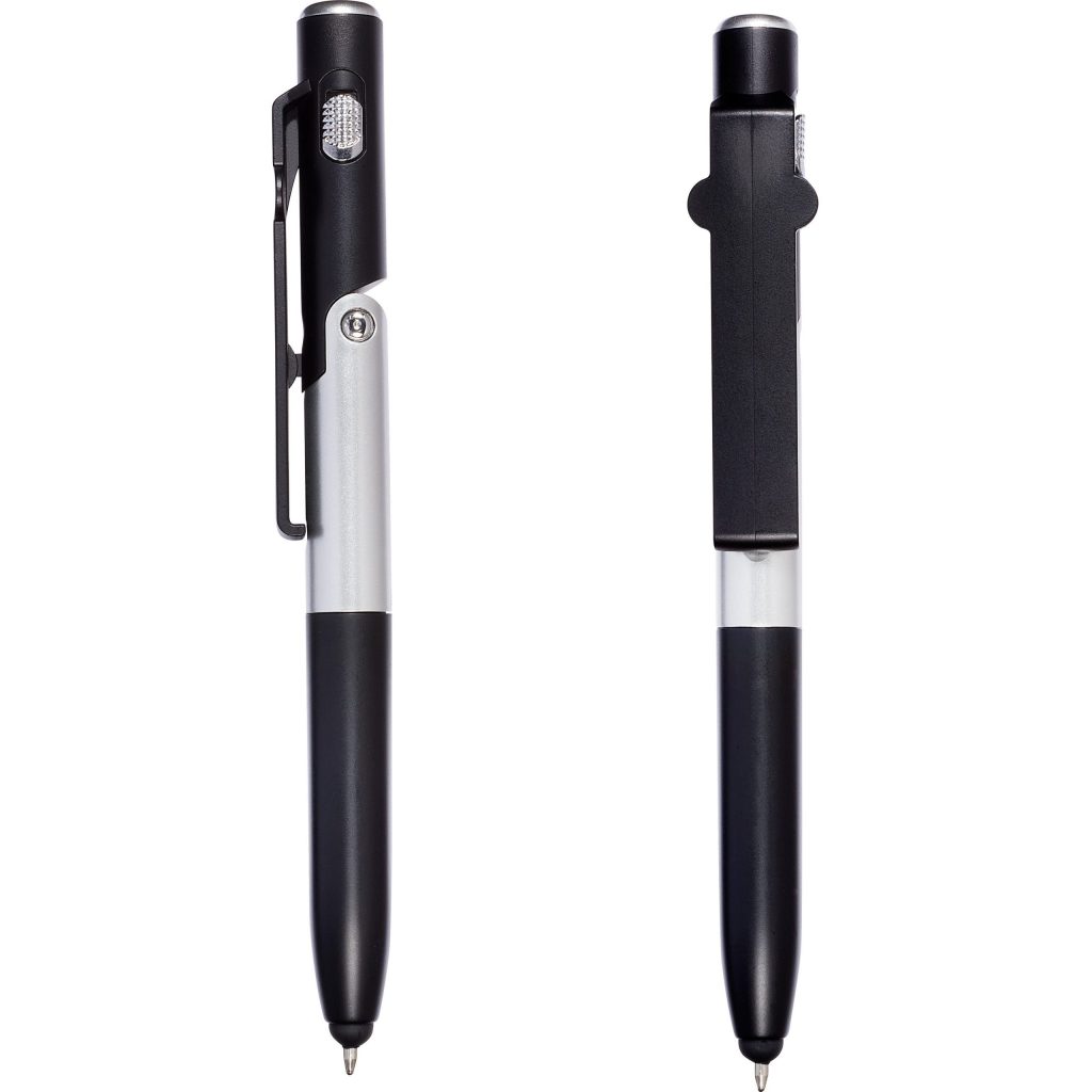Black / Silver 4-in-1 Multipurpose Stylus Pen