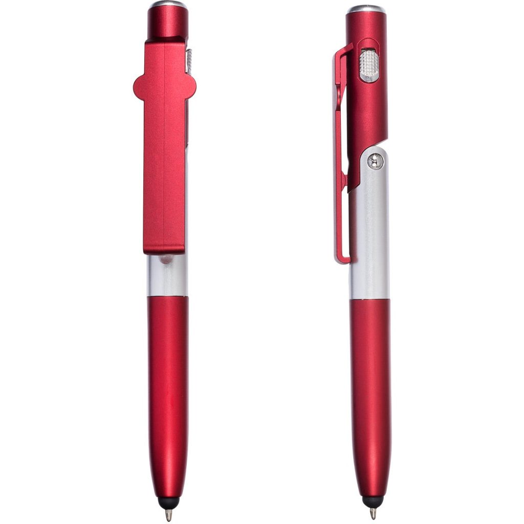 Red / Silver 4-in-1 Multipurpose Stylus Pen