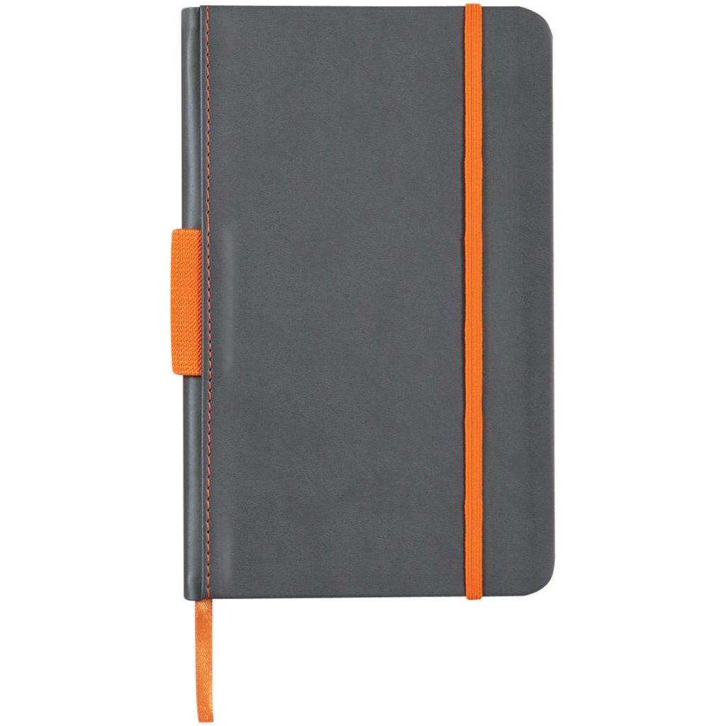 Imprinted Pemberly Notebooks - Promotional Pens Singapore - Gifts VV Available in 3 amazing item colors 客製 - Promotional Pens Singapore - Gifts VV Gray / Orange Pemberly Notebook
