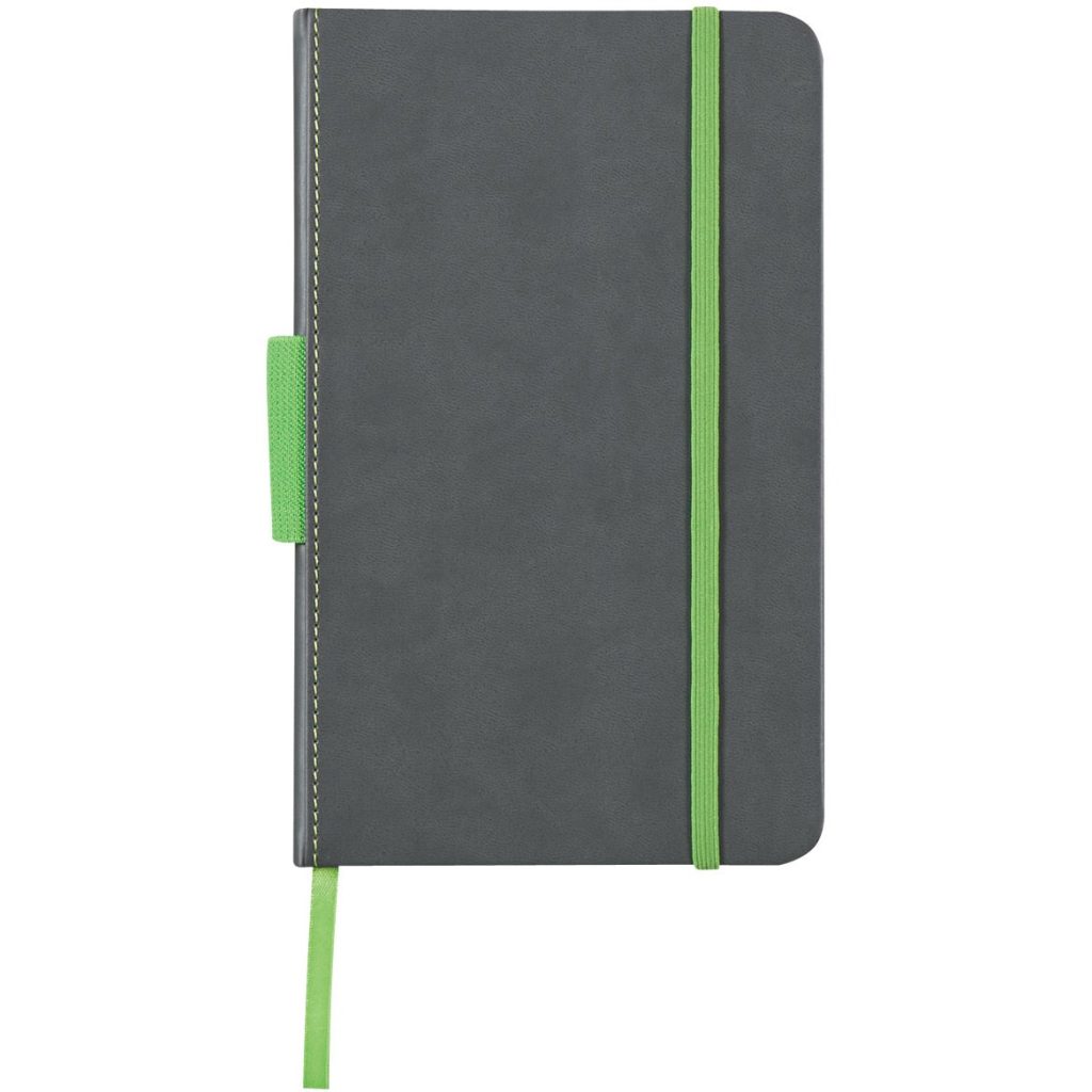 Imprinted Pemberly Notebooks - Promotional Pens Singapore - Gifts VV Available in 3 amazing item colors 客製 - Promotional Pens Singapore - Gifts VV Gray / Lime Green Pemberly Notebook