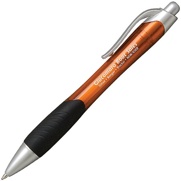 Imprinted Action Profile Click Pens - Promotional Pens Singapore - Gifts VV Available in 4 awesome item colors 客製 - Promotional Pens Singapore - Gifts VV Orange Action Profile Click Pen