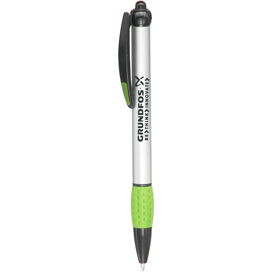 Custom Advertising Plastic Pens - Promotional Pens Singapore - Gifts VV Available in 8 exciting item colors 客製 - Promotional Pens Singapore - Gifts VV Silver / Lime Green Advertising Plastic Pen