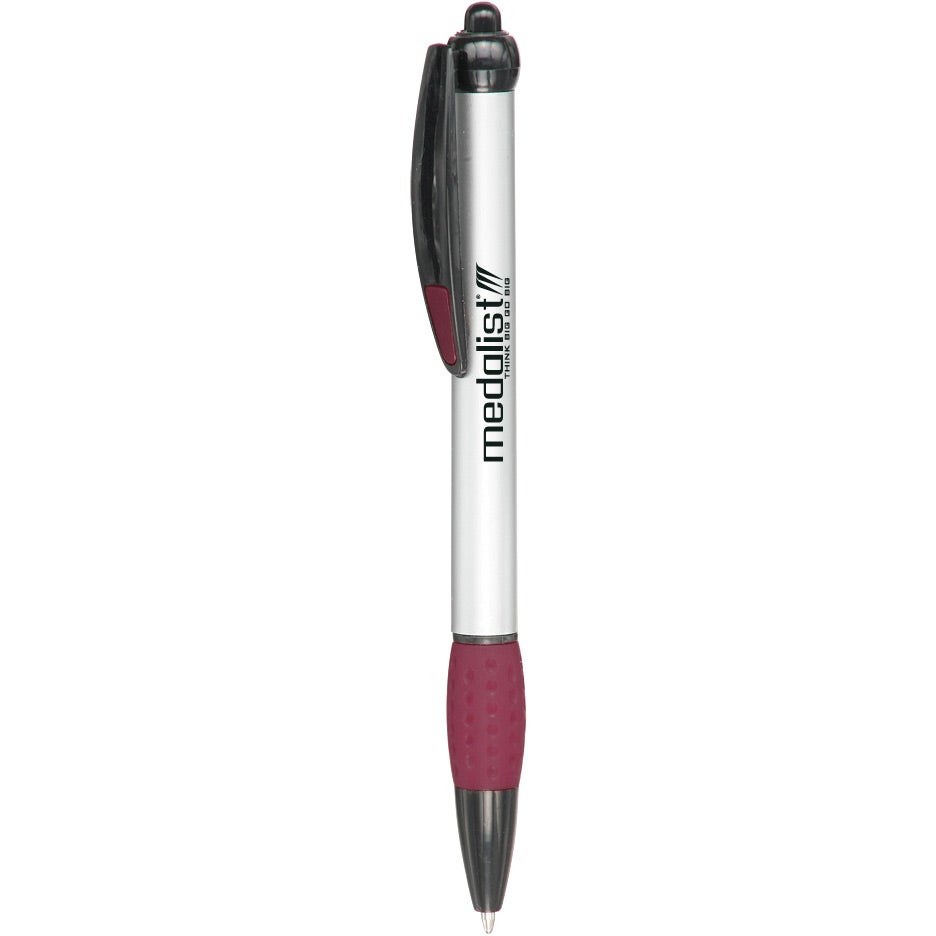 Custom Advertising Plastic Pens - Promotional Pens Singapore - Gifts VV Available in 8 exciting item colors 客製 - Promotional Pens Singapore - Gifts VV Silver / Maroon Advertising Plastic Pen