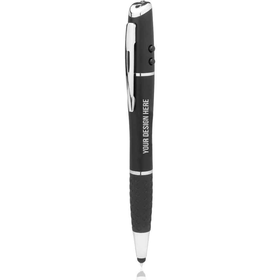 Promo Aero Stylus Pens with LED Light and Laser Pointer - Promotional Pens Singapore - Gifts VV Available in 2 awesome item colors 客製 - Promotional Pens Singapore - Gifts VV Black Aero Stylus Pen with LED Light and Laser Pointer