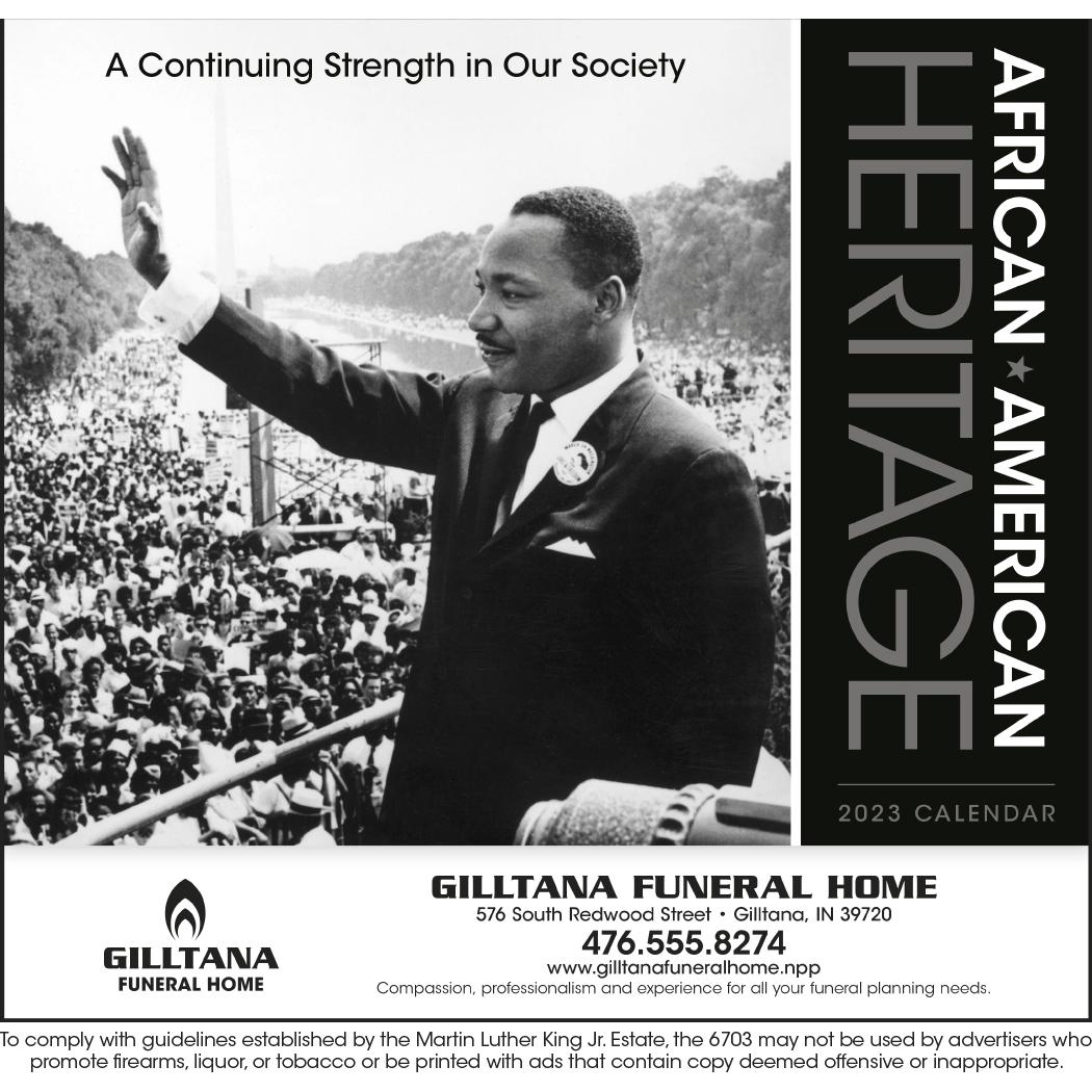 Logo African-American Heritage MLK Jr. Calendars - Promotional Pens Singapore - Gifts VV Free Setup 客製 - Promotional Pens Singapore - Gifts VV See Item African-American Heritage MLK Jr. Calendar