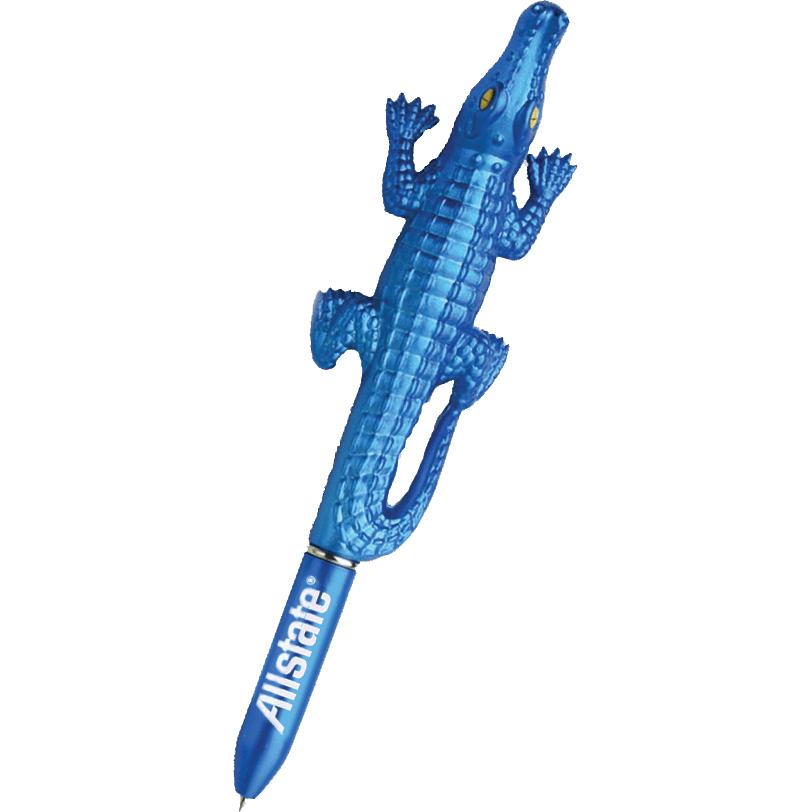 Printed Alligator Ballpoint Pens - Promotional Pens Singapore - Gifts VV Available in 4 exciting item colors 客製 - Promotional Pens Singapore - Gifts VV Metallic Blue Alligator Ballpoint Pen