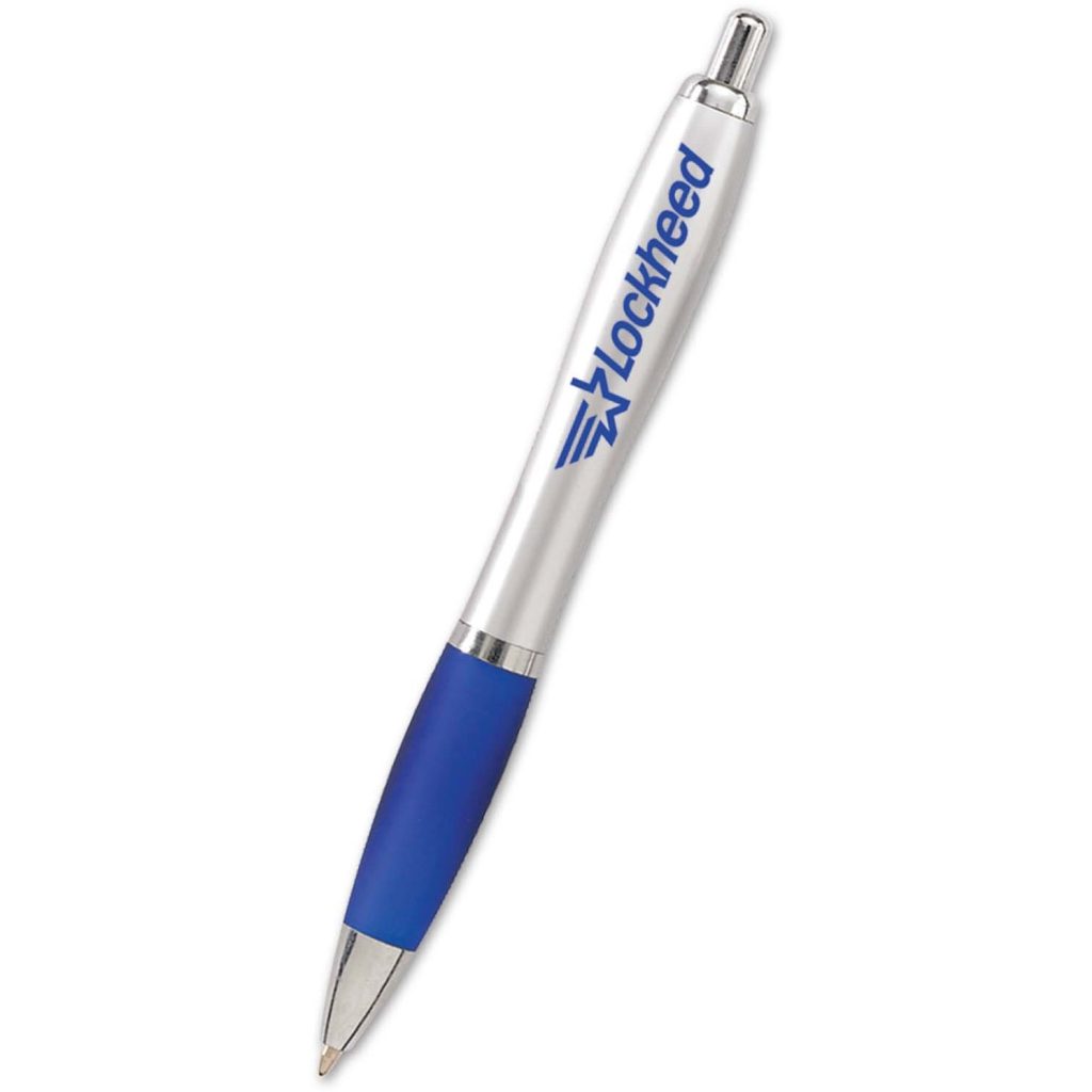 Printed Allure Designer Ballpoint Pens - Promotional Pens Singapore - Gifts VV Available in 3 exciting item colors 客製 - Promotional Pens Singapore - Gifts VV Silver / Blue Allure Designer Ballpoint Pen