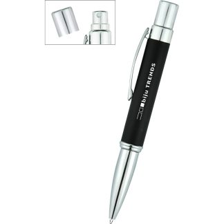 Black / Silver Aluminum Refillable Spray Bottle with Pen