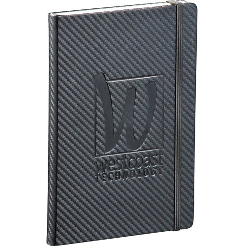 Imprinted Ambassador Carbon Fiber Notepads - Promotional Pens Singapore - Gifts VV Hardcover binding 客製 - Promotional Pens Singapore - Gifts VV Black Ambassador Carbon Fiber Notepad