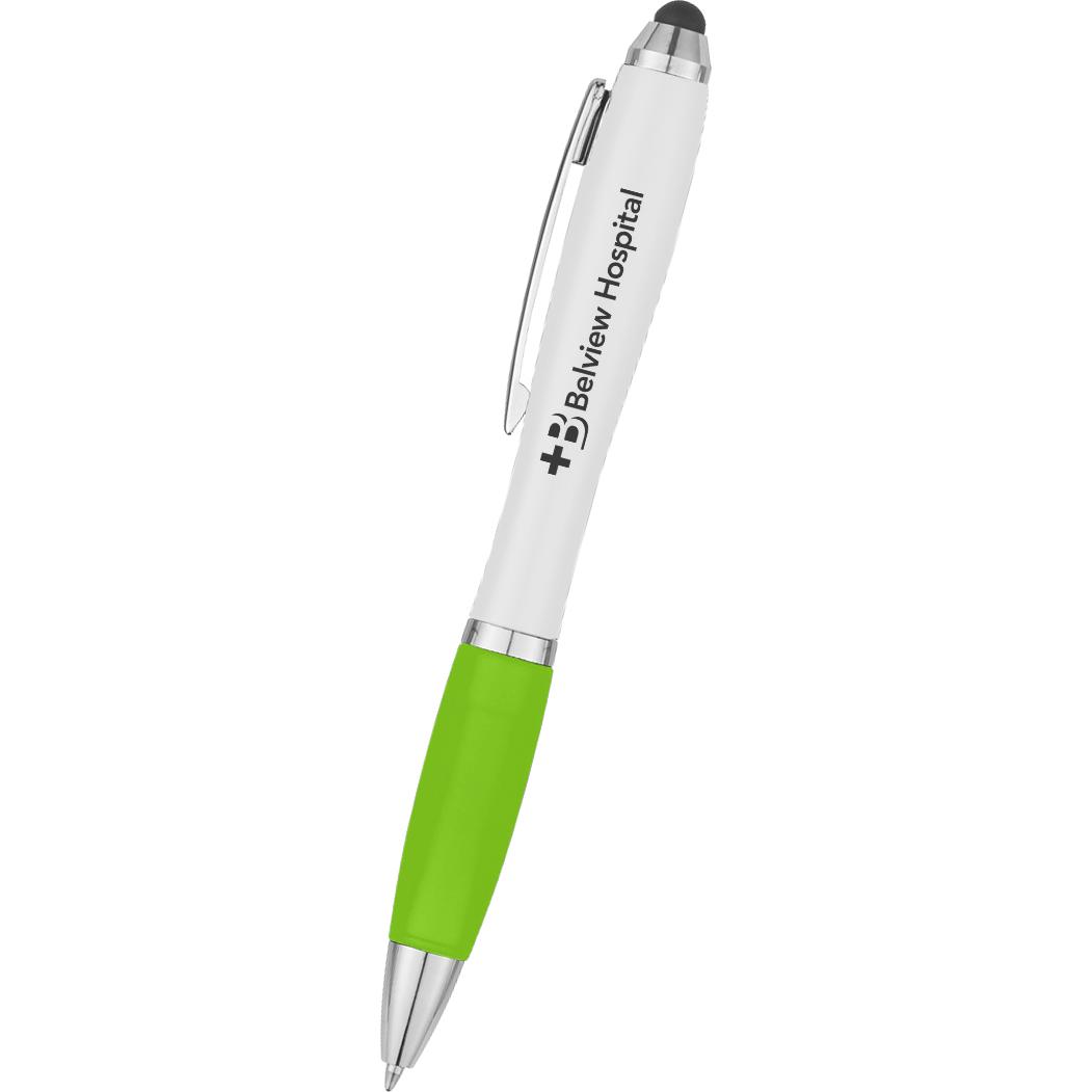 White / Lime Green Antibacterial Stylus Pen