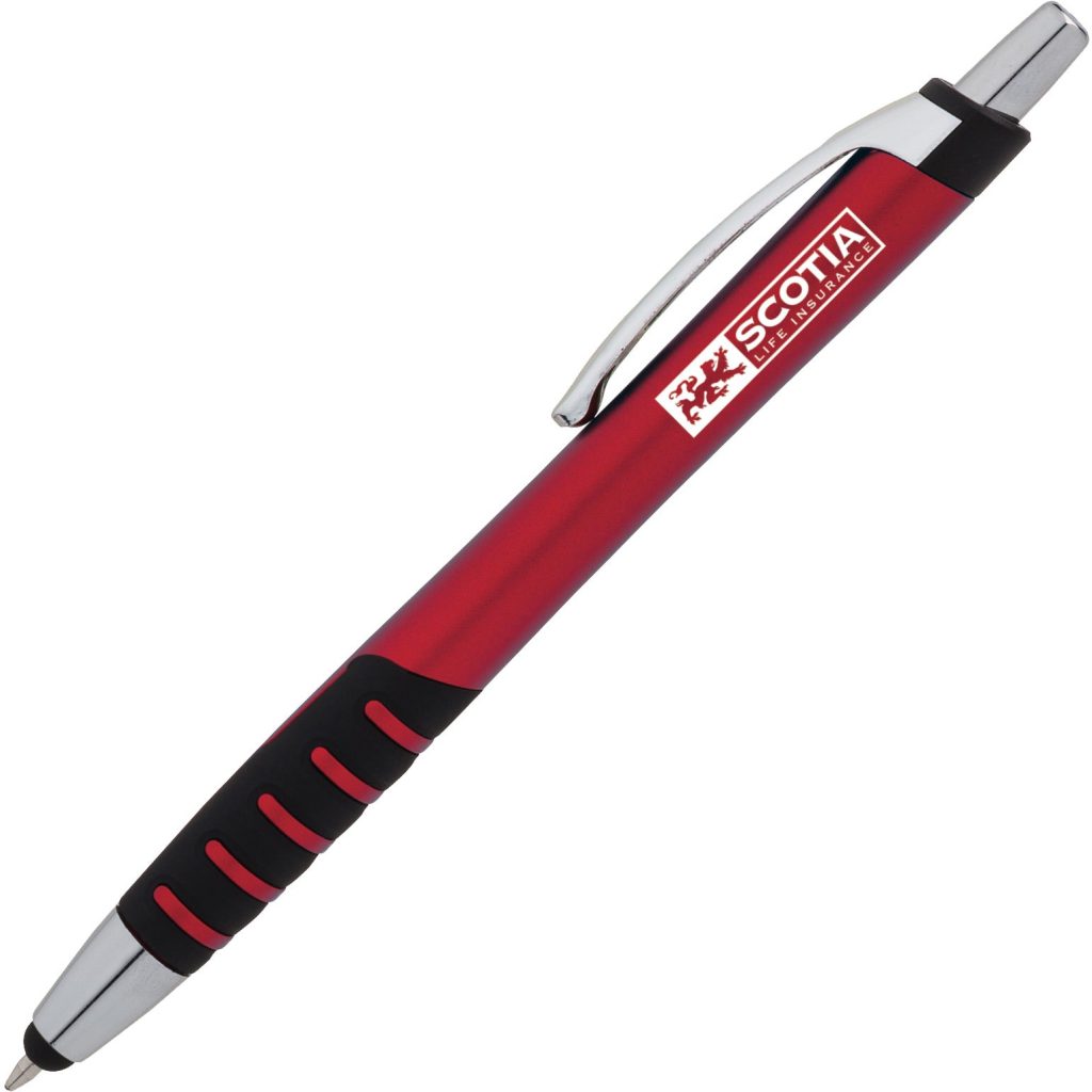 Red Apex Metallic Ballpoint Pen with Capacitive Stylus