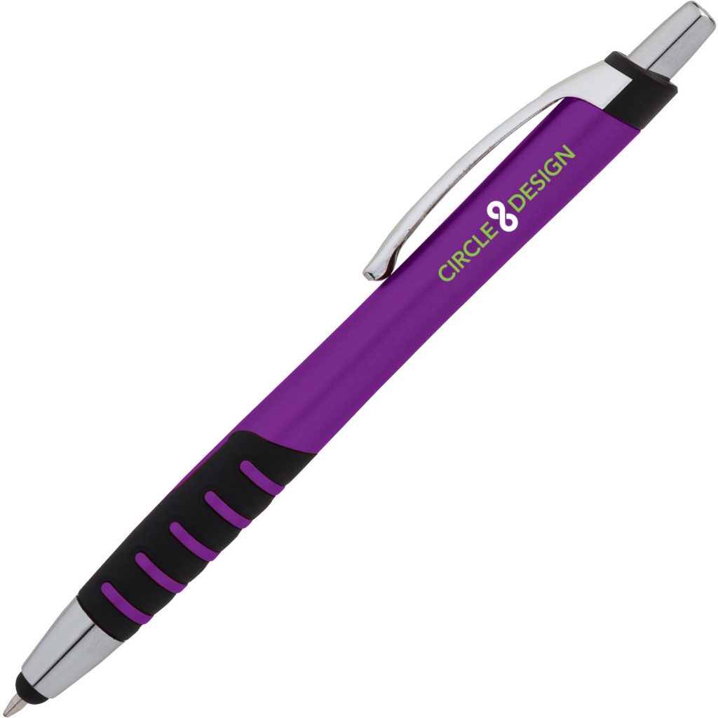 Purple Apex Metallic Ballpoint Pen with Capacitive Stylus