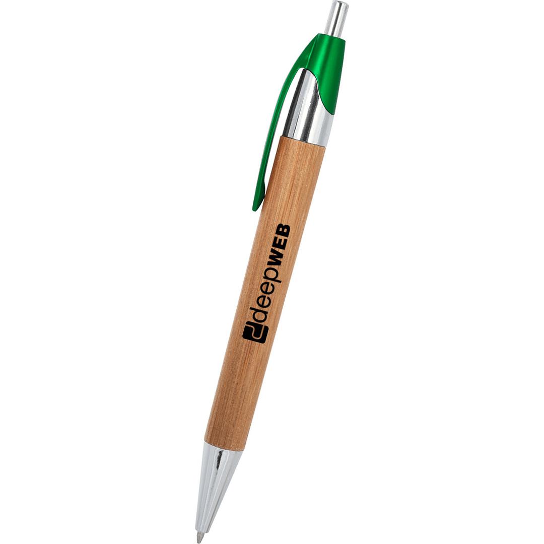 Imprinted Atticus Bamboo Pens - Promotional Pens Singapore - Gifts VV Available in 5 amazing item colors 客製 - Promotional Pens Singapore - Gifts VV Bamboo / Green Atticus Bamboo Pen