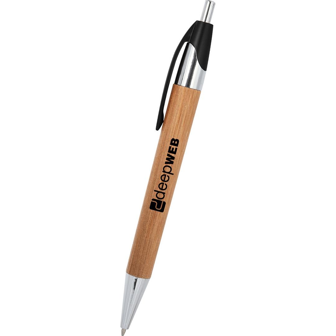 Imprinted Atticus Bamboo Pens - Promotional Pens Singapore - Gifts VV Available in 5 amazing item colors 客製 - Promotional Pens Singapore - Gifts VV Bamboo / Black Atticus Bamboo Pen