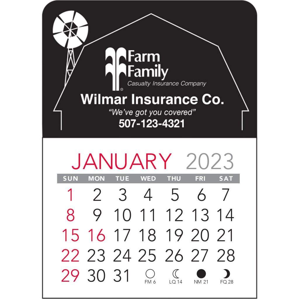 Giveaway Barn Vinyl Adhesive Calendars - Promotional Pens Singapore - Gifts VV Available in 5 exciting item colors 客製 - Promotional Pens Singapore - Gifts VV Black Barn Vinyl Adhesive Calendar