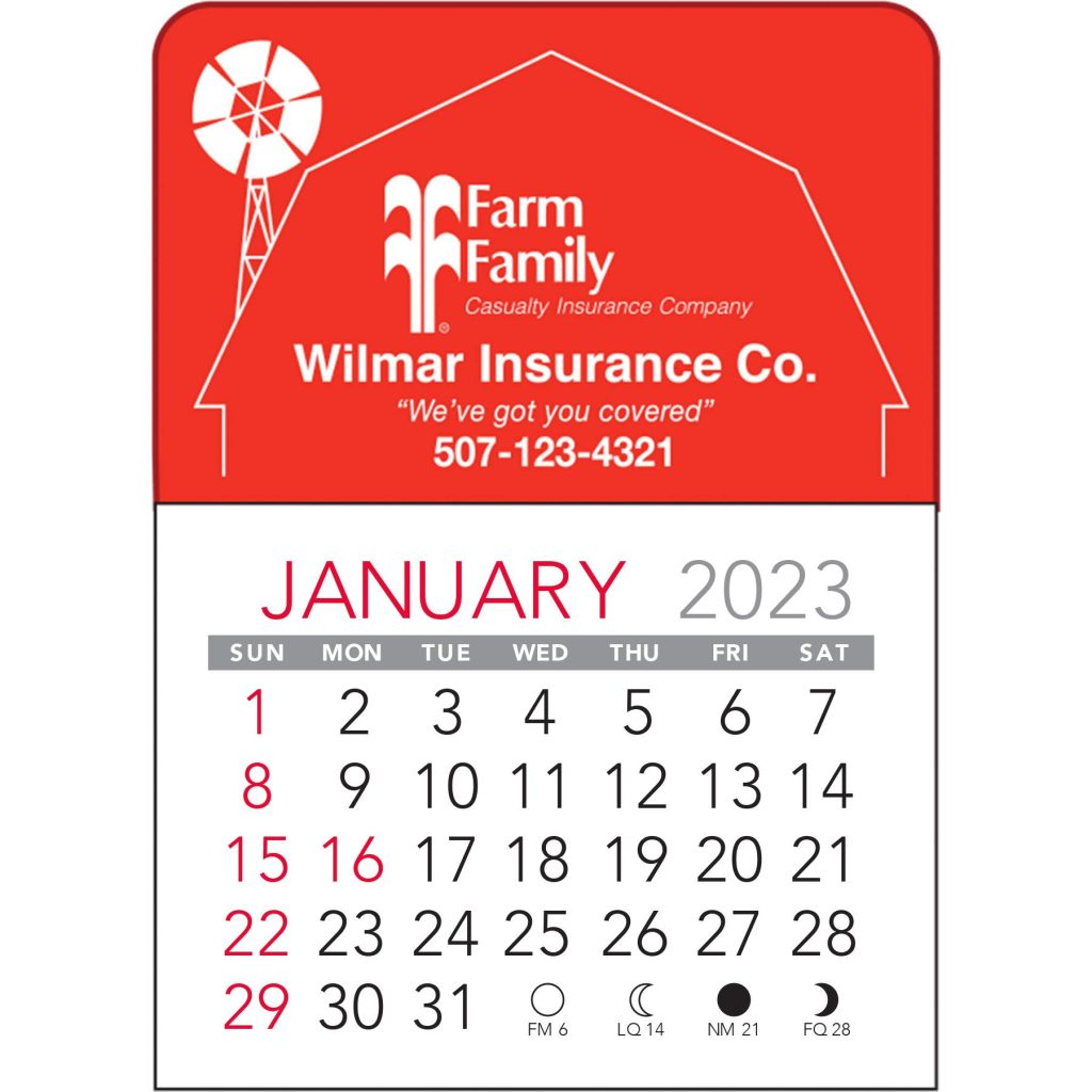 Giveaway Barn Vinyl Adhesive Calendars - Promotional Pens Singapore - Gifts VV Available in 5 exciting item colors 客製 - Promotional Pens Singapore - Gifts VV Red Barn Vinyl Adhesive Calendar