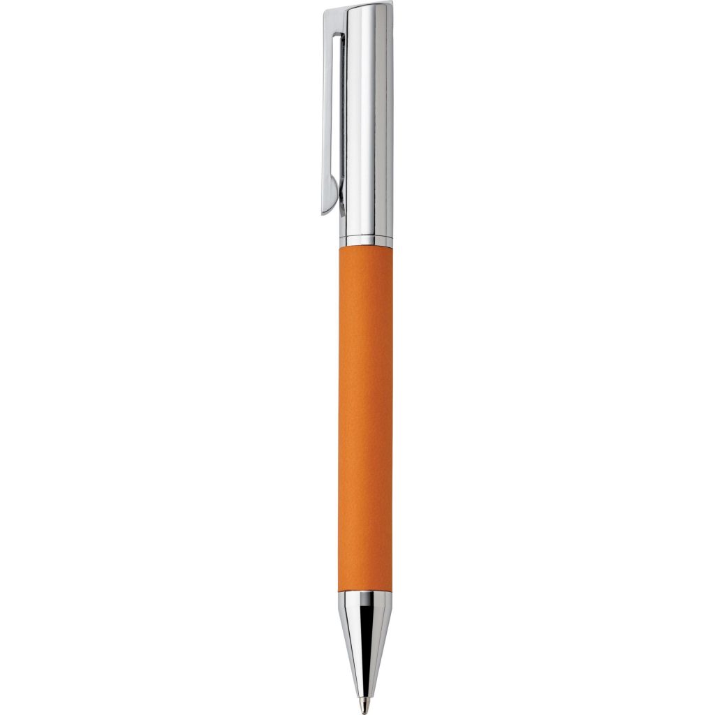 Custom Belmond Donald Ballpoint Pens - Promotional Pens Singapore - Gifts VV Available in 5 amazing item colors 客製 - Promotional Pens Singapore - Gifts VV Silver / Orange Belmond Donald Ballpoint Pen