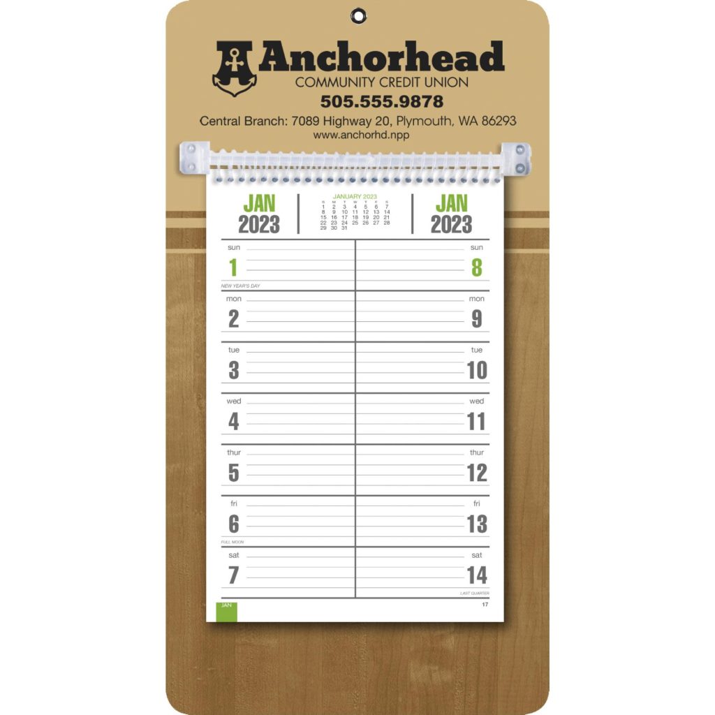 Butcher Block Bi-Weekly Memo Calendar