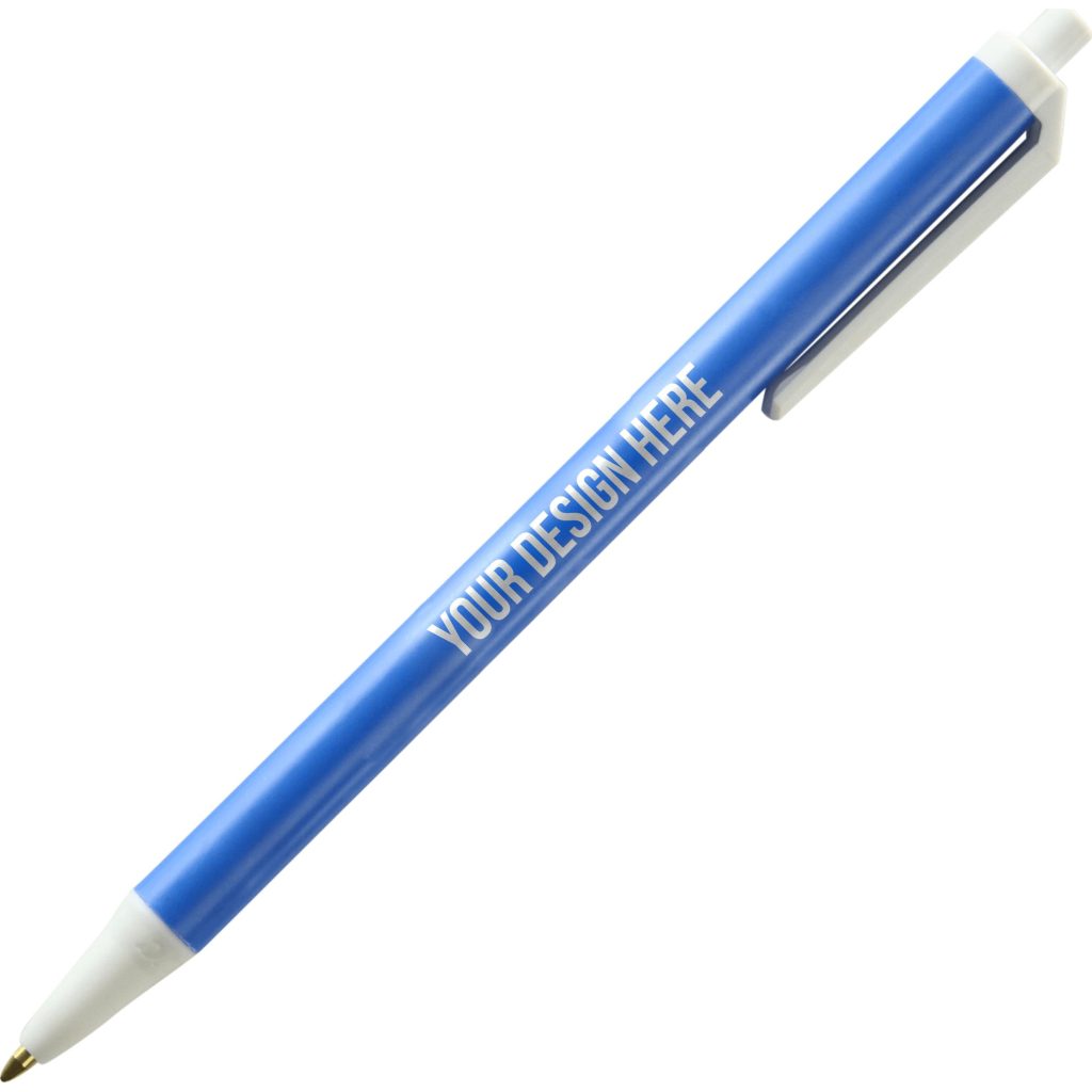 Imprinted BIC Clic Stic PrevaGuard Pens - Promotional Pens Singapore - Gifts VV Free Setup 客製 - Promotional Pens Singapore - Gifts VV Blue BIC Clic Stic PrevaGuard Pen