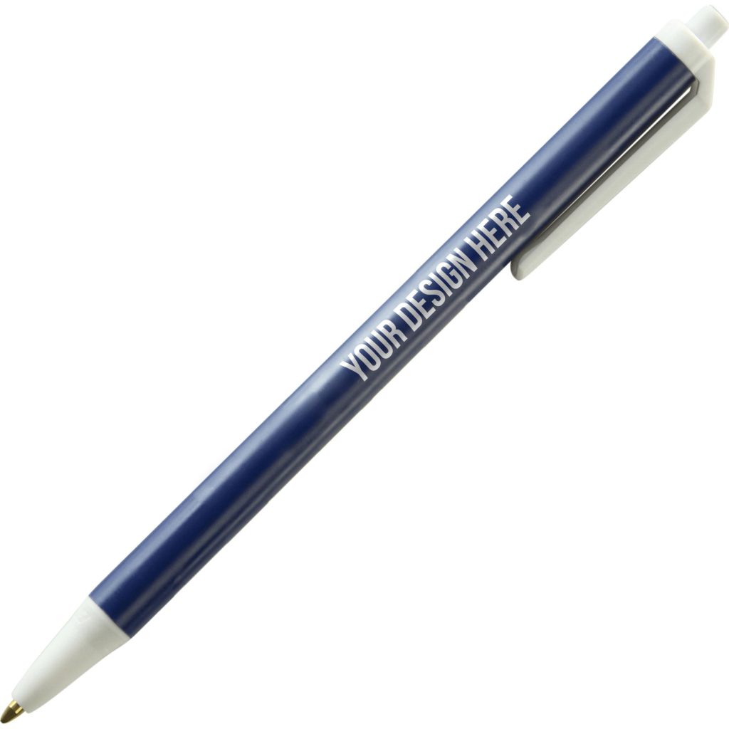 Imprinted BIC Clic Stic PrevaGuard Pens - Promotional Pens Singapore - Gifts VV Free Setup 客製 - Promotional Pens Singapore - Gifts VV Navy BIC Clic Stic PrevaGuard Pen