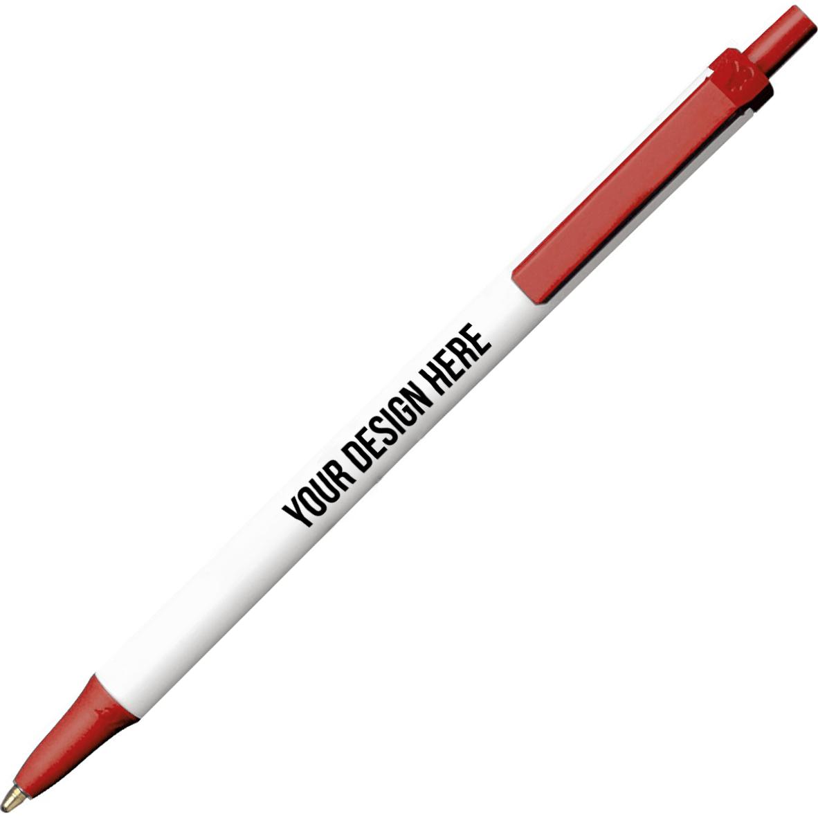 Imprinted BIC Clic Stic PrevaGuard Pens - Promotional Pens Singapore - Gifts VV Free Setup 客製 - Promotional Pens Singapore - Gifts VV White BIC Clic Stic PrevaGuard Pen