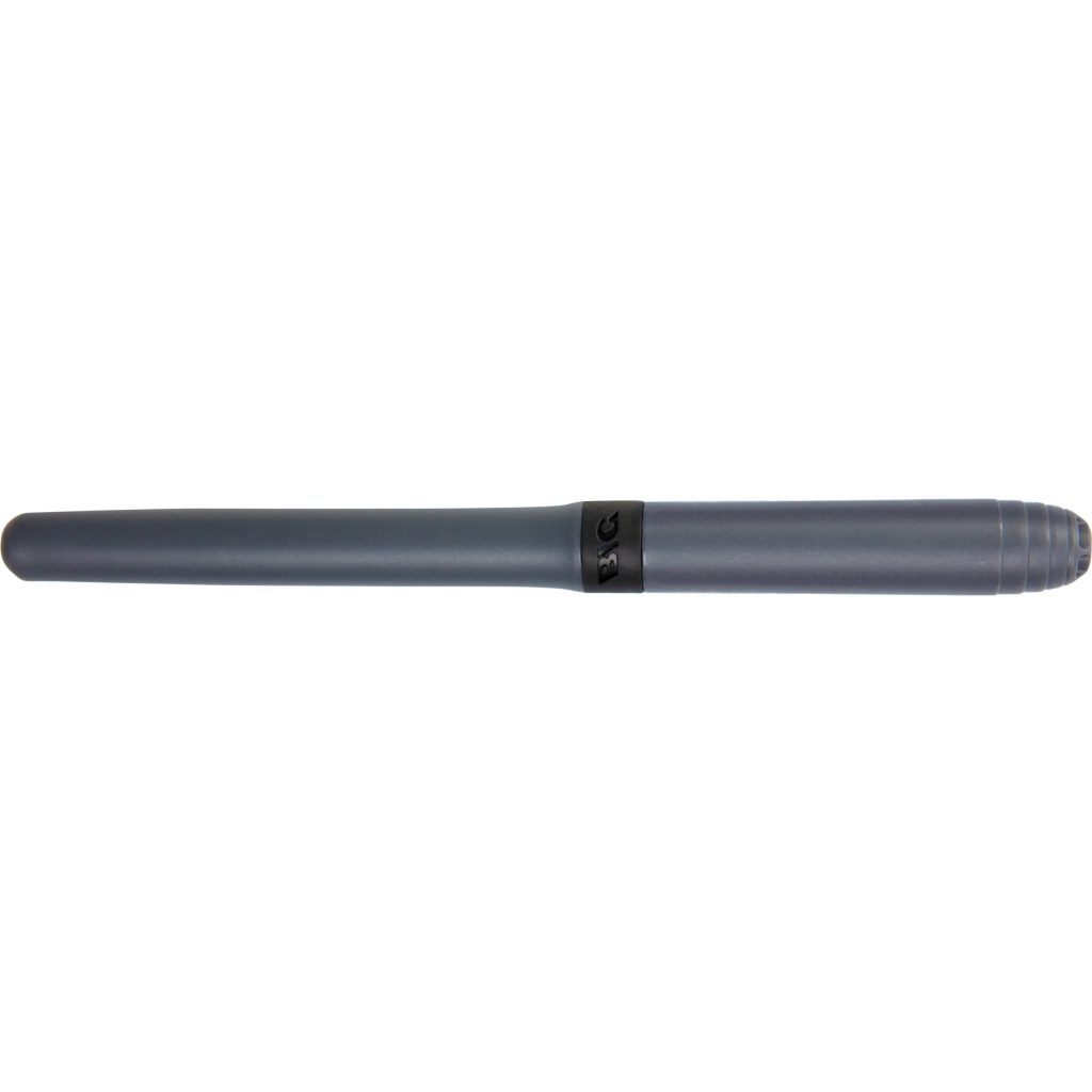 Charcoal Bic Grip Roller Pen with Nickel Plated Clip