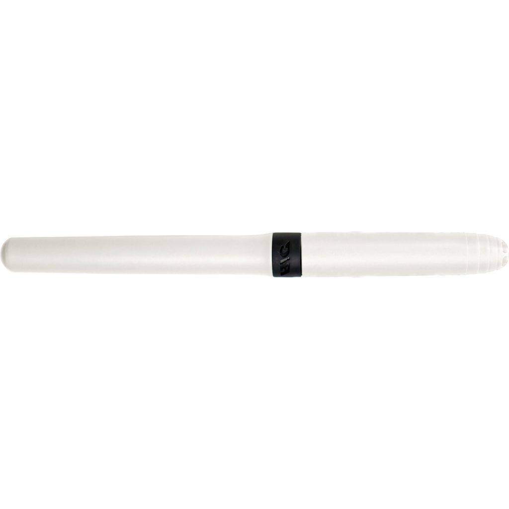 White Bic Grip Roller Pen with Nickel Plated Clip