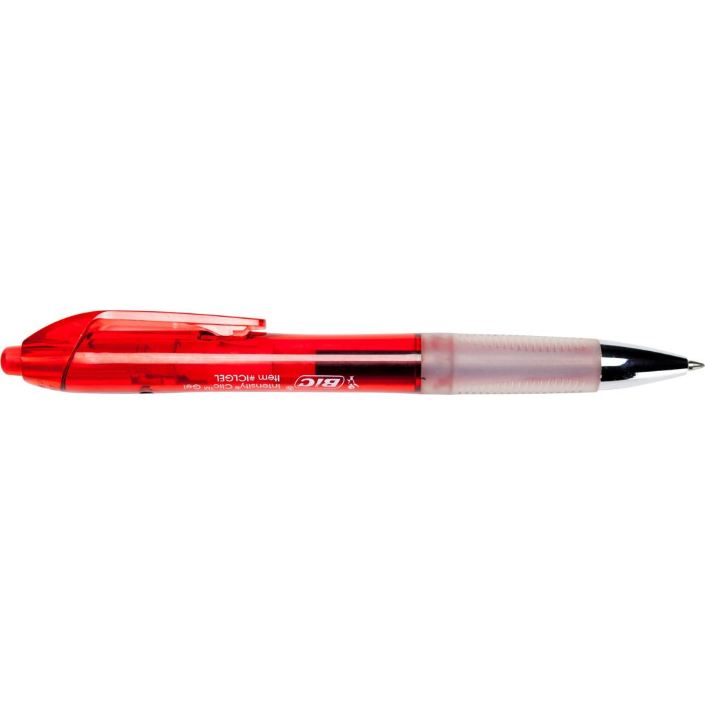 Clear Red Bic Intensity Clic Pen