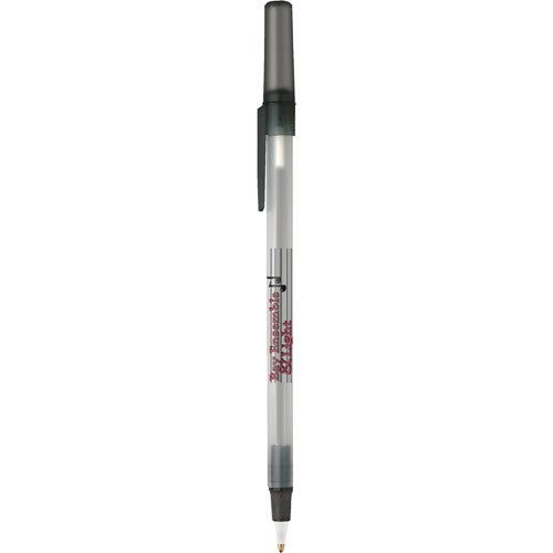 Frosted Clear / Black Bic Round Stic Ice Pen