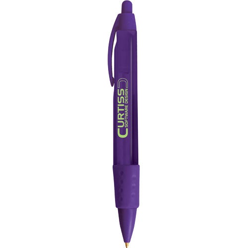 Logo Tri Stic WideBody Clear Grip Pens - Promotional Pens Singapore - Gifts VV Free Setup 客製 - Promotional Pens Singapore - Gifts VV Purple Tri Stic WideBody Clear Grip Pen