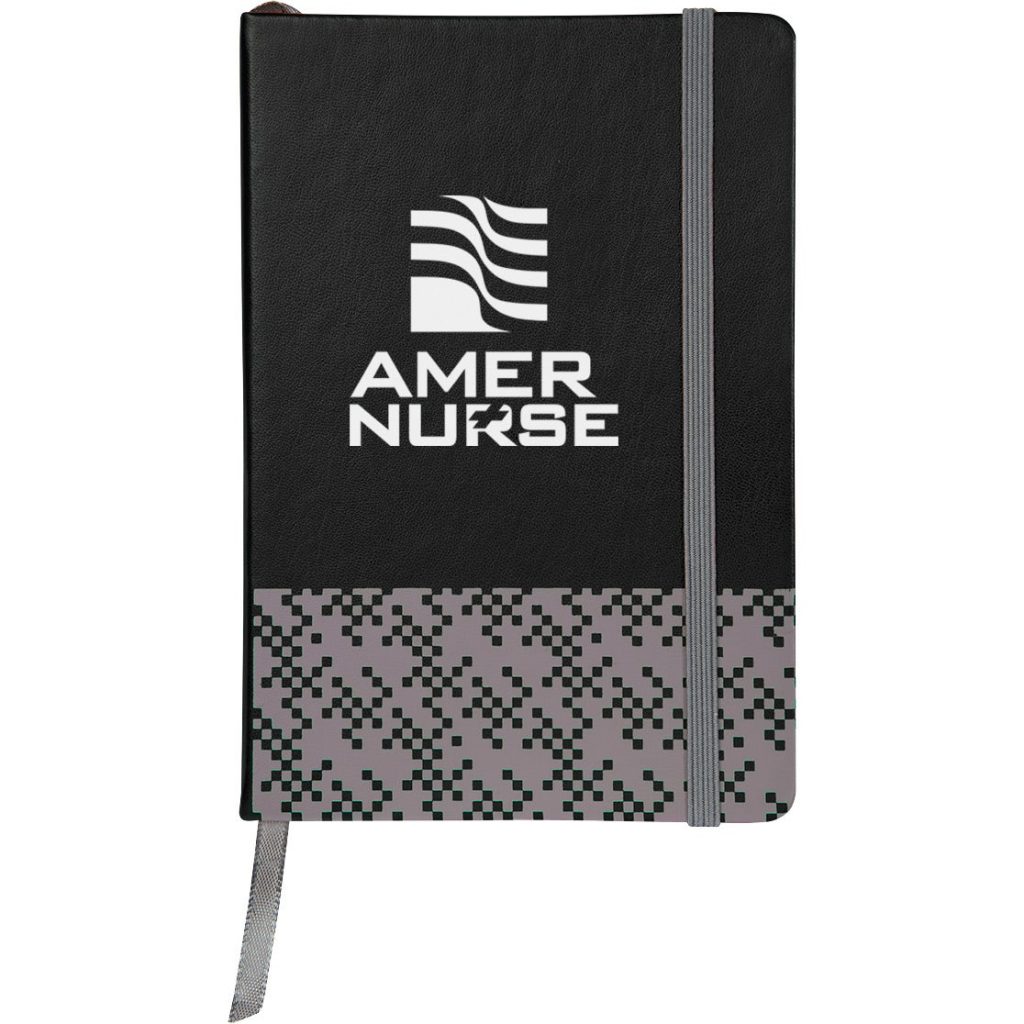 Marketing Bitmap Journals - Promotional Pens Singapore - Gifts VV Available in 5 amazing item colors 客製 - Promotional Pens Singapore - Gifts VV Black / Gray Bitmap Journal