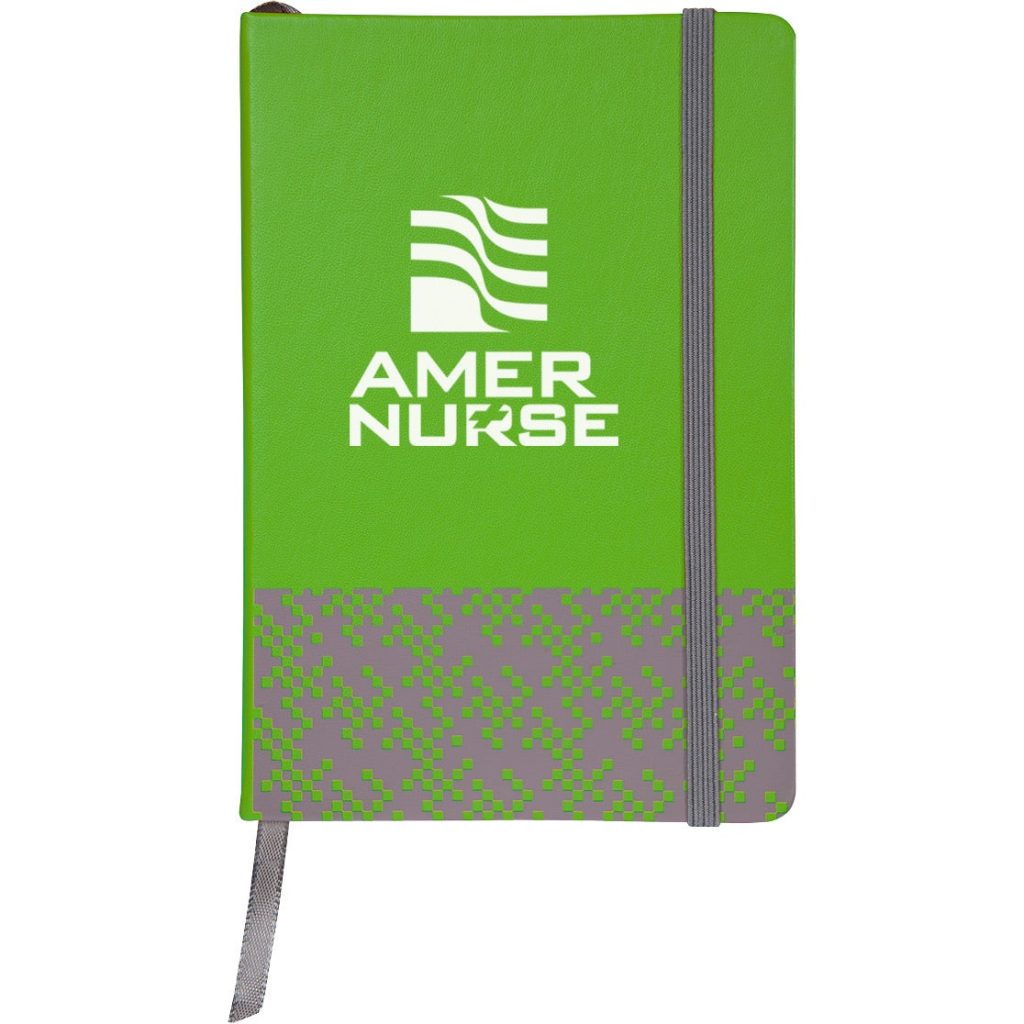 Marketing Bitmap Journals - Promotional Pens Singapore - Gifts VV Available in 5 amazing item colors 客製 - Promotional Pens Singapore - Gifts VV Green / Gray Bitmap Journal