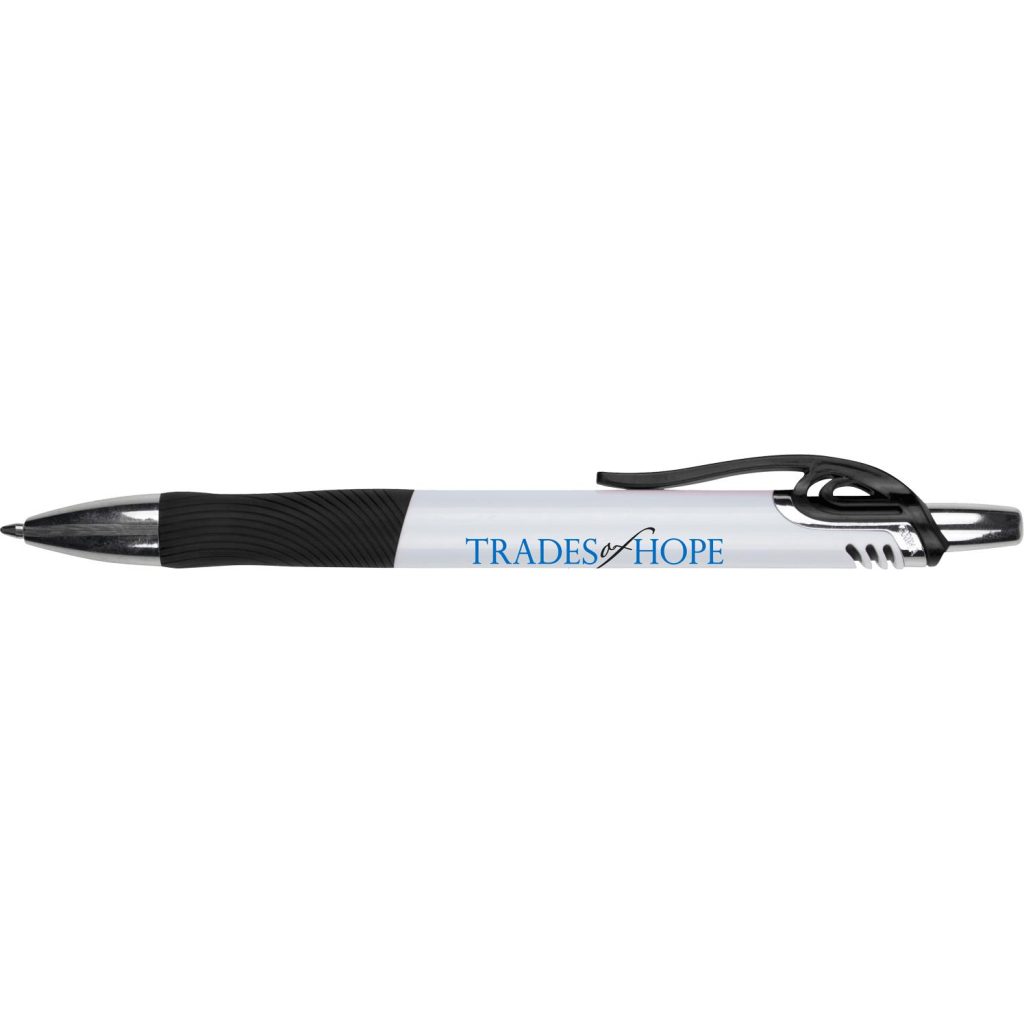 Promo Blake Gripper Pens with Colored Accents - Promotional Pens Singapore - Gifts VV Available in 7 amazing item colors 客製 - Promotional Pens Singapore - Gifts VV Black / White Blake Gripper Pen with Colored Accents