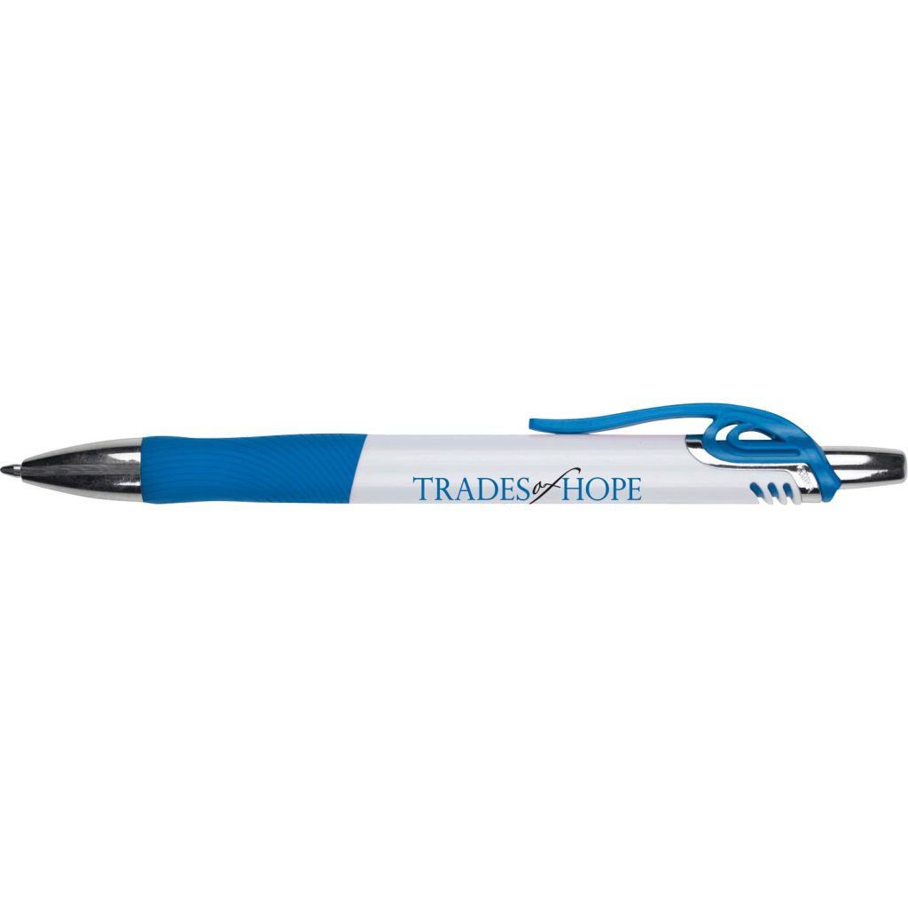 Promo Blake Gripper Pens with Colored Accents - Promotional Pens Singapore - Gifts VV Available in 7 amazing item colors 客製 - Promotional Pens Singapore - Gifts VV Light Blue Blake Gripper Pen with Colored Accents