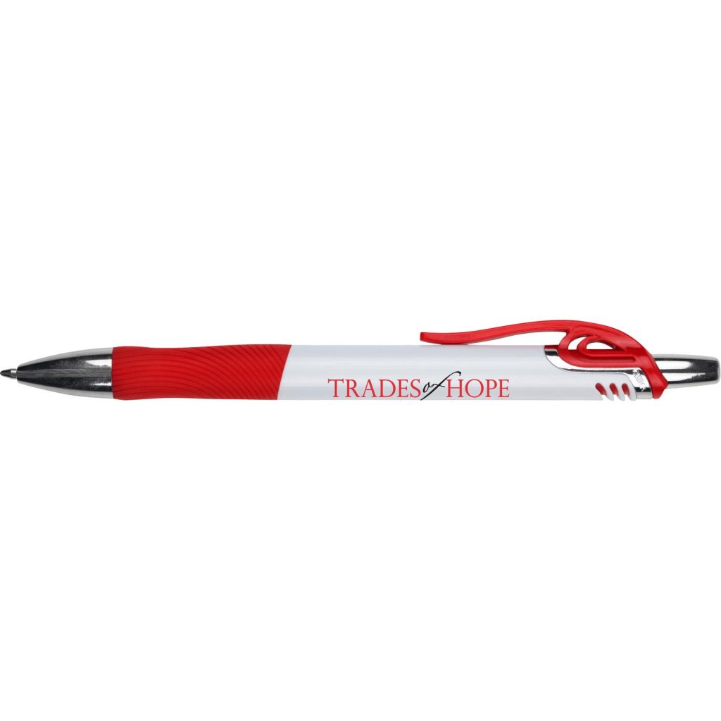 Promo Blake Gripper Pens with Colored Accents - Promotional Pens Singapore - Gifts VV Available in 7 amazing item colors 客製 - Promotional Pens Singapore - Gifts VV Red / White Blake Gripper Pen with Colored Accents