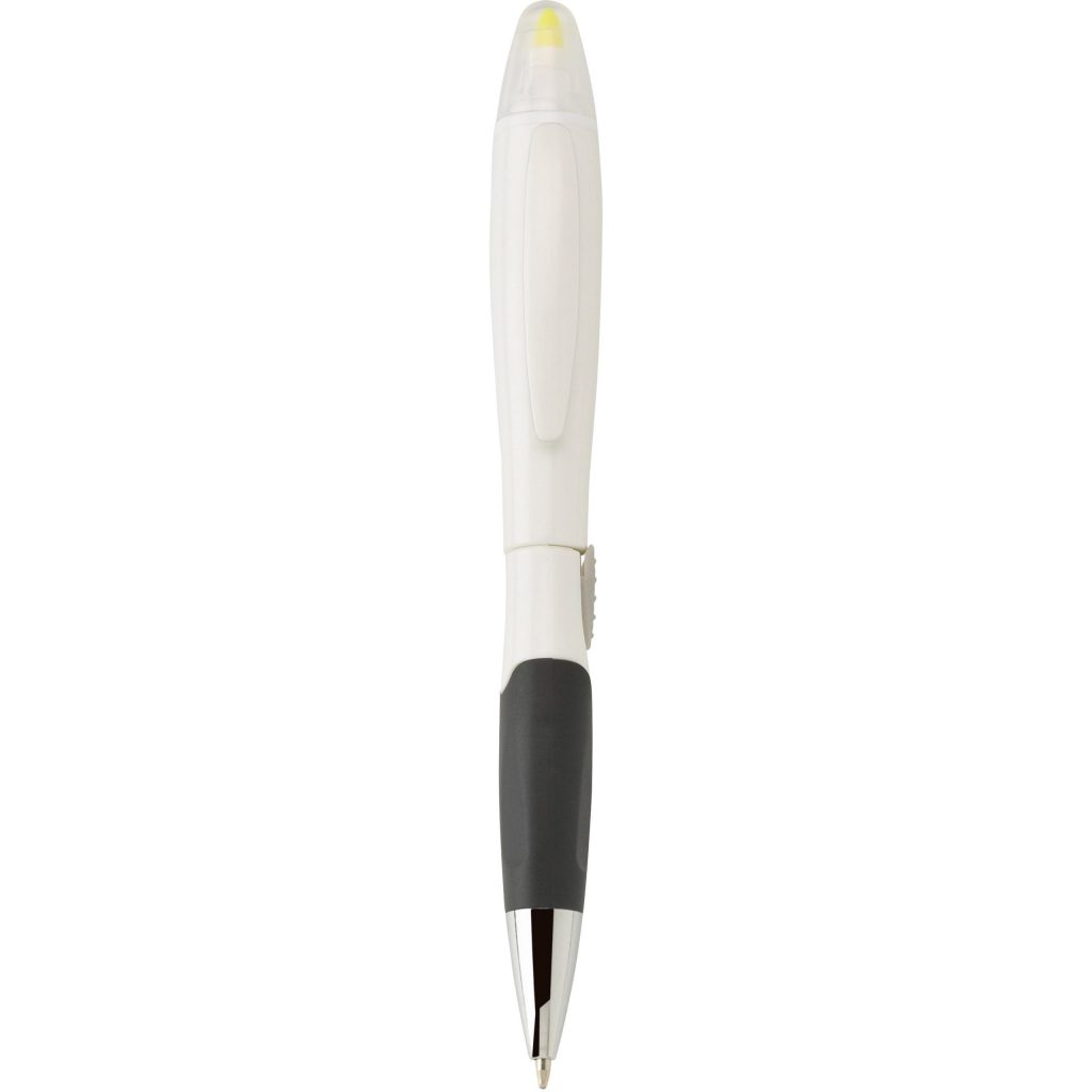 Customised Plastic Blossom Pen and Highlighters - Promotional Pens Singapore - Gifts VV Available in 7 awesome item colors 客製 - Promotional Pens Singapore - Gifts VV White Plastic Blossom Pen and Highlighter
