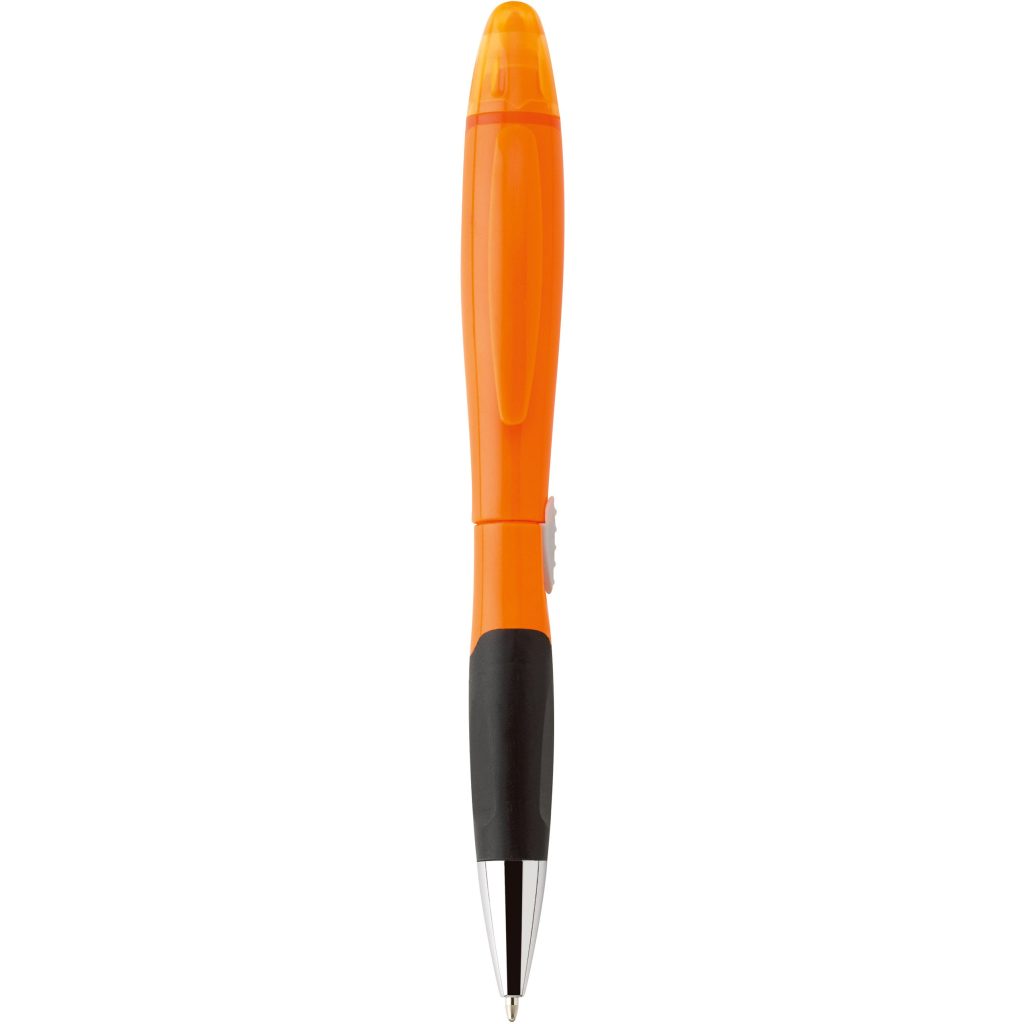Customised Plastic Blossom Pen and Highlighters - Promotional Pens Singapore - Gifts VV Available in 7 awesome item colors 客製 - Promotional Pens Singapore - Gifts VV Neon Orange Plastic Blossom Pen and Highlighter