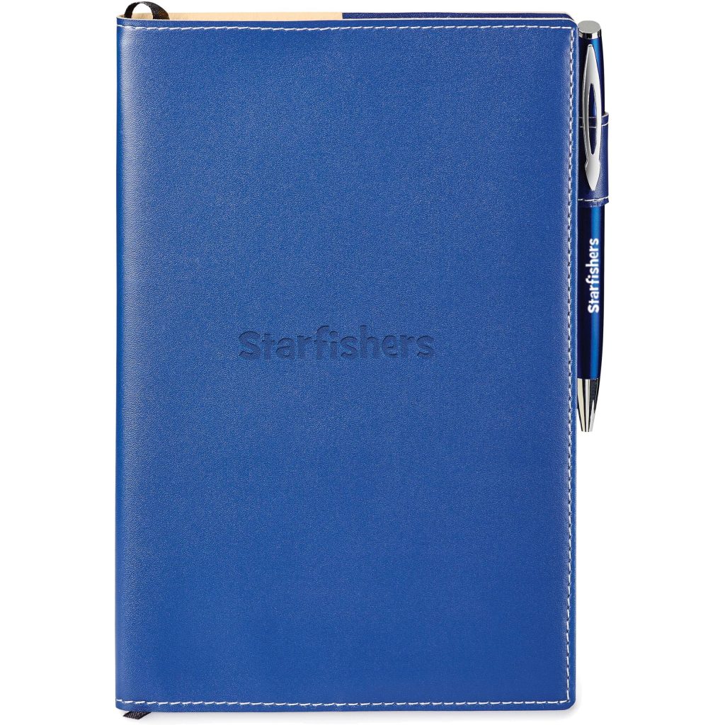 Imprinted Bradford Refillable Journal Combos - Promotional Pens Singapore - Gifts VV Available in 4 exciting item colors 客製 - Promotional Pens Singapore - Gifts VV Blue Bradford Refillable Journal Combo