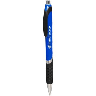 Blue / Black Bright Colors Rubber Grip Ballpoint Pen