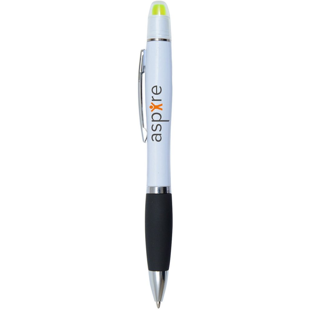 Advertising Brooke Gel Wax Highlighter Combo Pens - Promotional Pens Singapore - Gifts VV Free Shipping 客製 - Promotional Pens Singapore - Gifts VV White / Black Brooke Gel Wax Highlighter Combo Pen