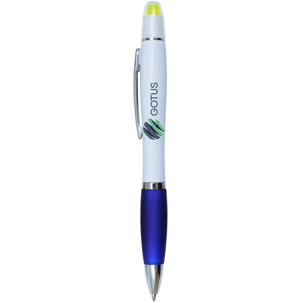 Advertising Brooke Gel Wax Highlighter Combo Pens - Promotional Pens Singapore - Gifts VV Free Shipping 客製 - Promotional Pens Singapore - Gifts VV White / Blue Brooke Gel Wax Highlighter Combo Pen