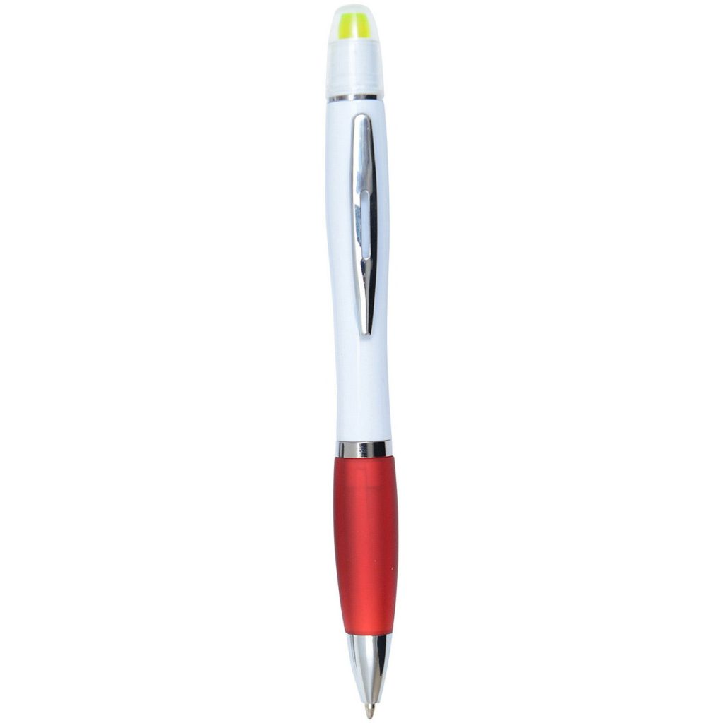 Advertising Brooke Gel Wax Highlighter Combo Pens - Promotional Pens Singapore - Gifts VV Free Shipping 客製 - Promotional Pens Singapore - Gifts VV White / Red Brooke Gel Wax Highlighter Combo Pen