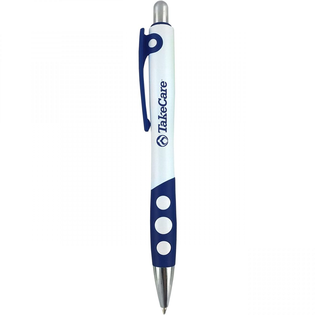 Marketing Bubble Grip Pens - Promotional Pens Singapore - Gifts VV Available in 8 exciting item colors 客製 - Promotional Pens Singapore - Gifts VV White / Blue Bubble Grip Pen