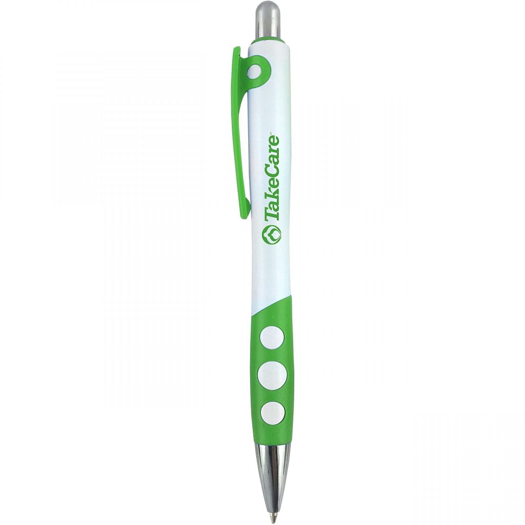 Marketing Bubble Grip Pens - Promotional Pens Singapore - Gifts VV Available in 8 exciting item colors 客製 - Promotional Pens Singapore - Gifts VV White / Green Bubble Grip Pen