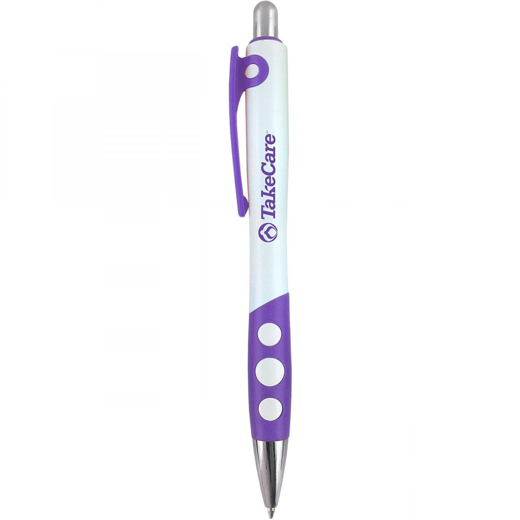 Marketing Bubble Grip Pens - Promotional Pens Singapore - Gifts VV Available in 8 exciting item colors 客製 - Promotional Pens Singapore - Gifts VV White / Purple Bubble Grip Pen