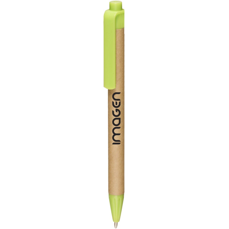Tan / Lime Green Business Recycled Pen